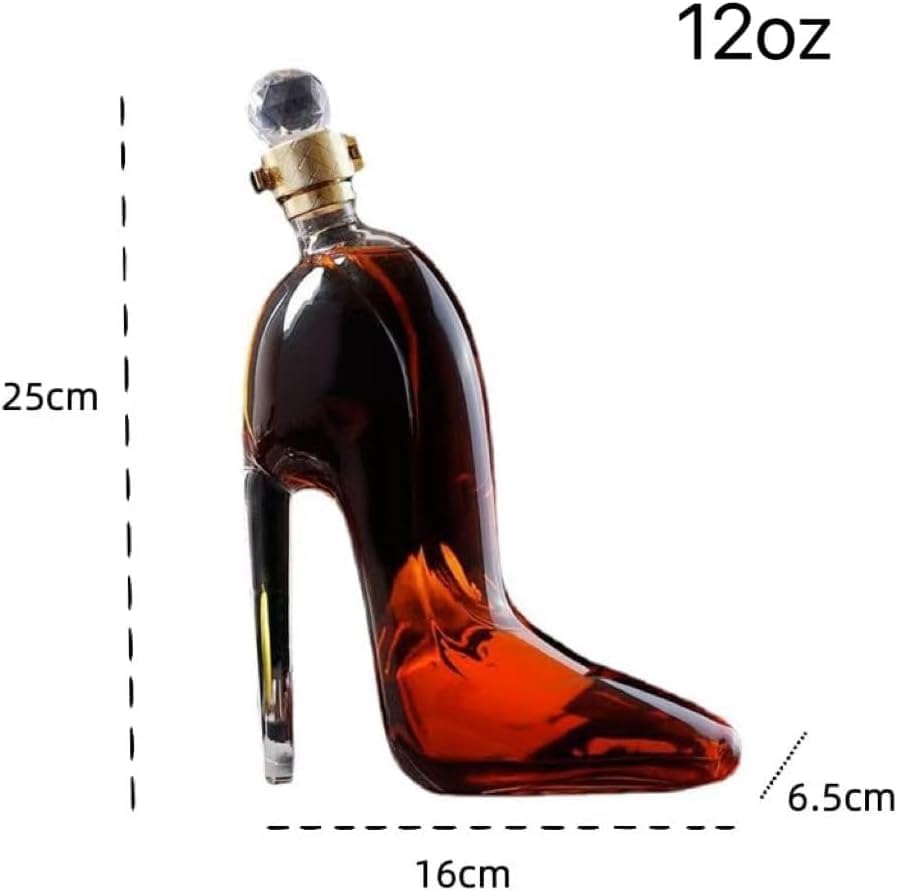 Decantador de whisky, decantador de tacón alto, con decantador de tapa de botella, decantador de vino novedoso, forma creativa, vasos de whisky