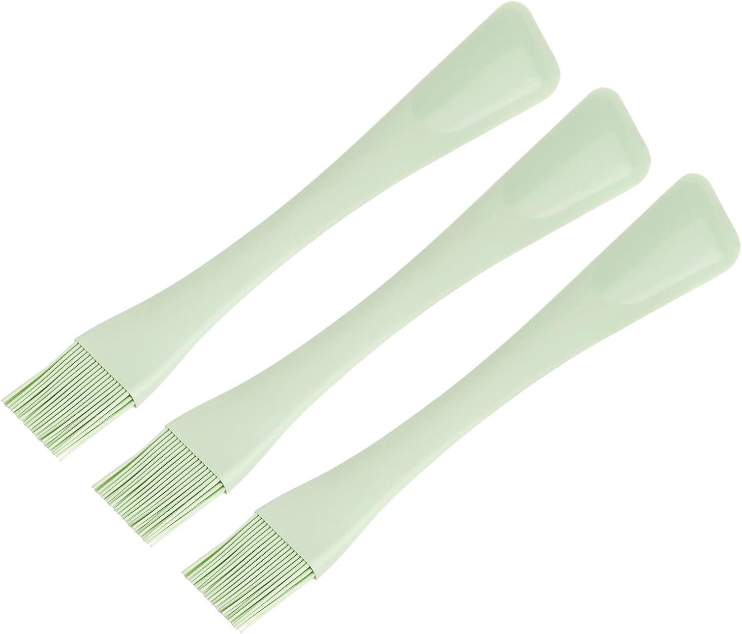 uxcell Espátula y cepillo de silicona, utensilios de cocina de doble uso de 10 pulgadas para hornear, cocinar, cian, 3 unidades