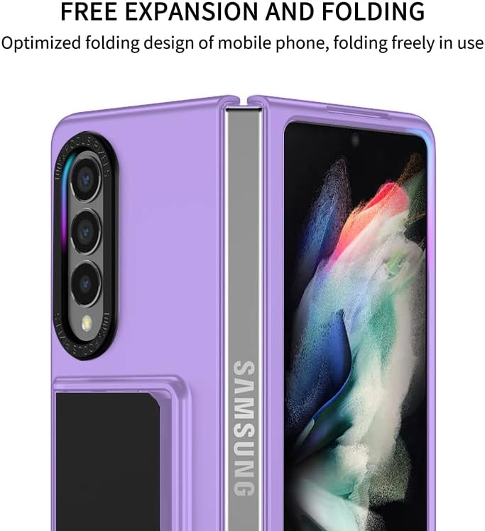 Asuwish Funda de teléfono para Samsung Galaxy Z Fold 4 5G 2022 con funda deslizante para cámara con soporte de soporte, delgada, protección móvil,