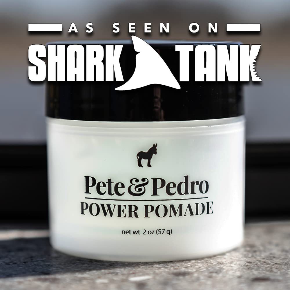 Pete & Pedro Power Pomade – Pomada fuerte para peinar el cabello para hombres, sujeción súper alta, brillo súper alto y súper alto control, como se
