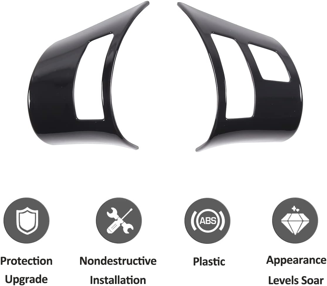 Adhesivo de marco de botón de volante de automóvil ABS para Chevrolet Corvette C6 2005-2013 Accesorios de decoración interior del volante (negro