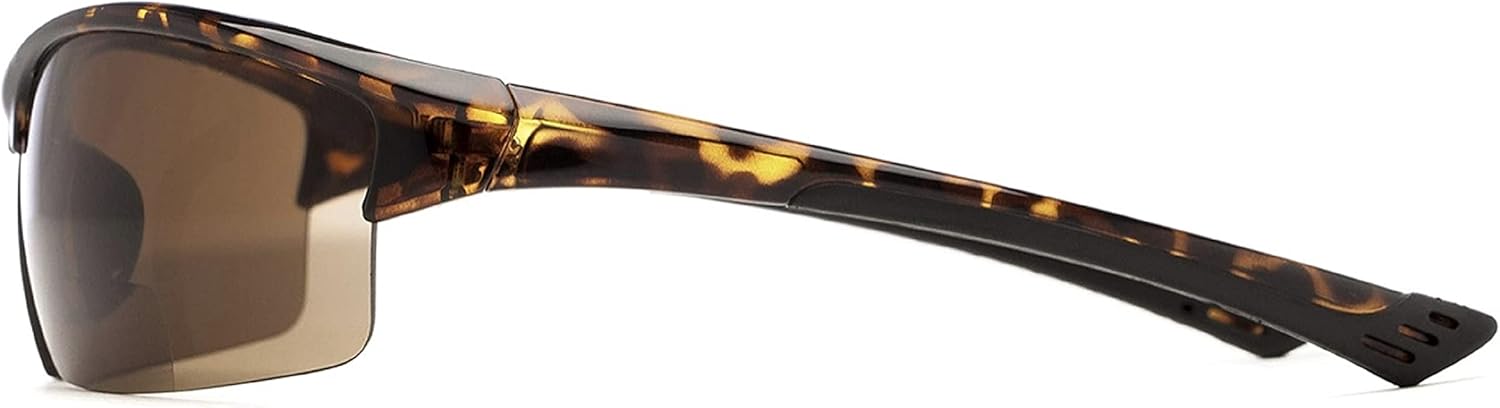 The Foster II – Lentes de sol bifocales de lectura de plástico para deportes y lectores de sol envolventes, certificado ANSI Z87.1