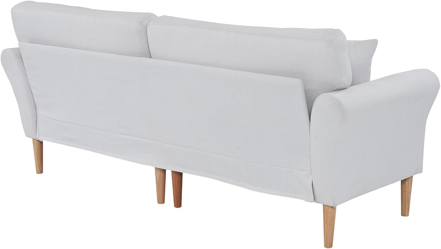 VINGLI Sofá moderno de asiento profundo de 83.5 pulgadas, cómodo sofá biplaza con ribete de clavos y patas de madera maciza, para sala de estar,