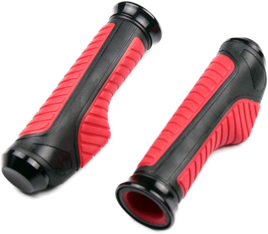 Agarraderas de gel para manillar rojo con tapa negra compatible con Kawasaki Ninja ZX14 2008