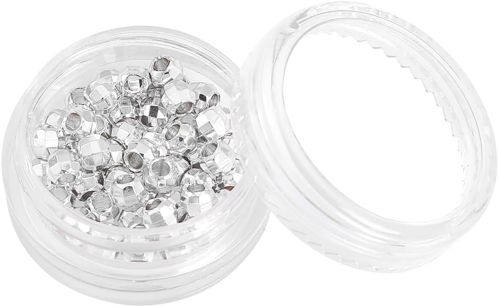 Láser plateado redondo espaciador granos 0.157×0.157 in 50pcs para la fabricación de joyas hallazgos no se deslustra