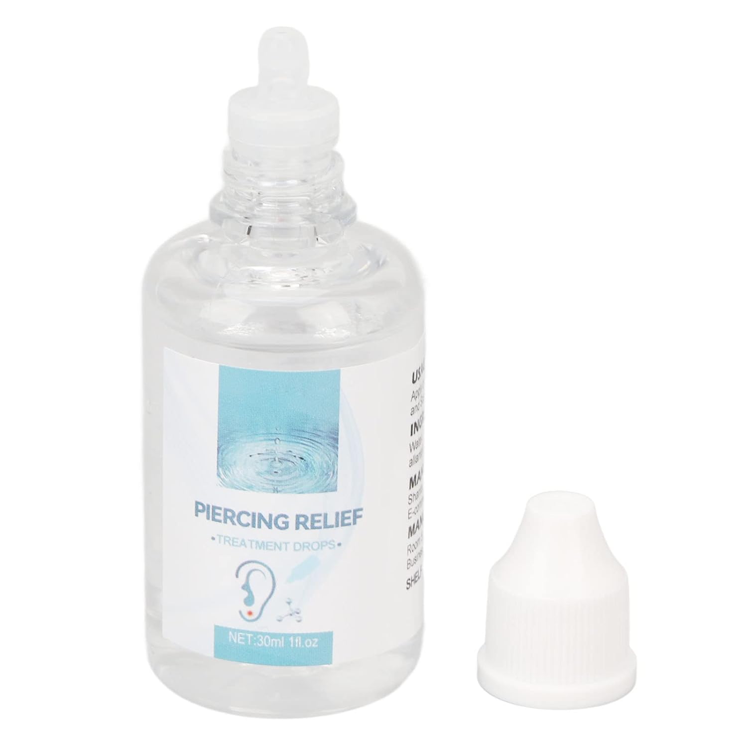 2 gotas de eliminación de queloides de 1.0 fl oz, gotas de perforación para aliviar el enrojecimiento, hinchazón, perforación de tratamiento