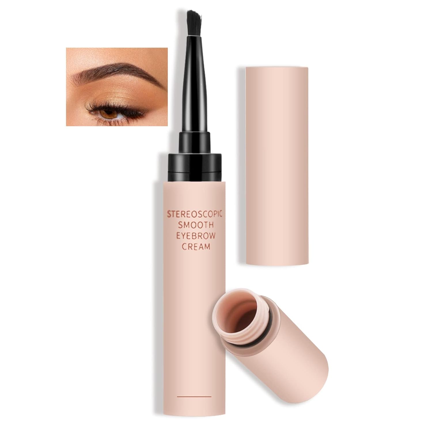 Boobeen Lápiz de cejas impermeable, pluma definidora de cejas de larga duración, bolígrafo delineador de ojos multiusos, maquillaje de cejas mate