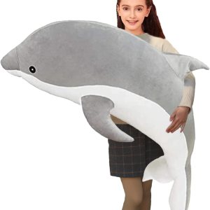 Almohada de peluche de delfín, súper suave, juguete de peluche de animales marinos, muñecas para niños y niñas, cojín para dormir, regalo (19.68 Almohada de peluche de delfín, súper suave, juguete de peluche de animales marinos, muñecas para niños y niñas, cojín para dormir, regalo (19.68