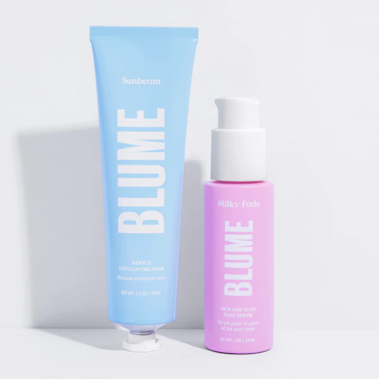 Blume Clean Canvas Kit – Juego de cuidado de la piel para pieles propensas al acné incluye máscara exfoliante de rayos solares y suero de manchas de