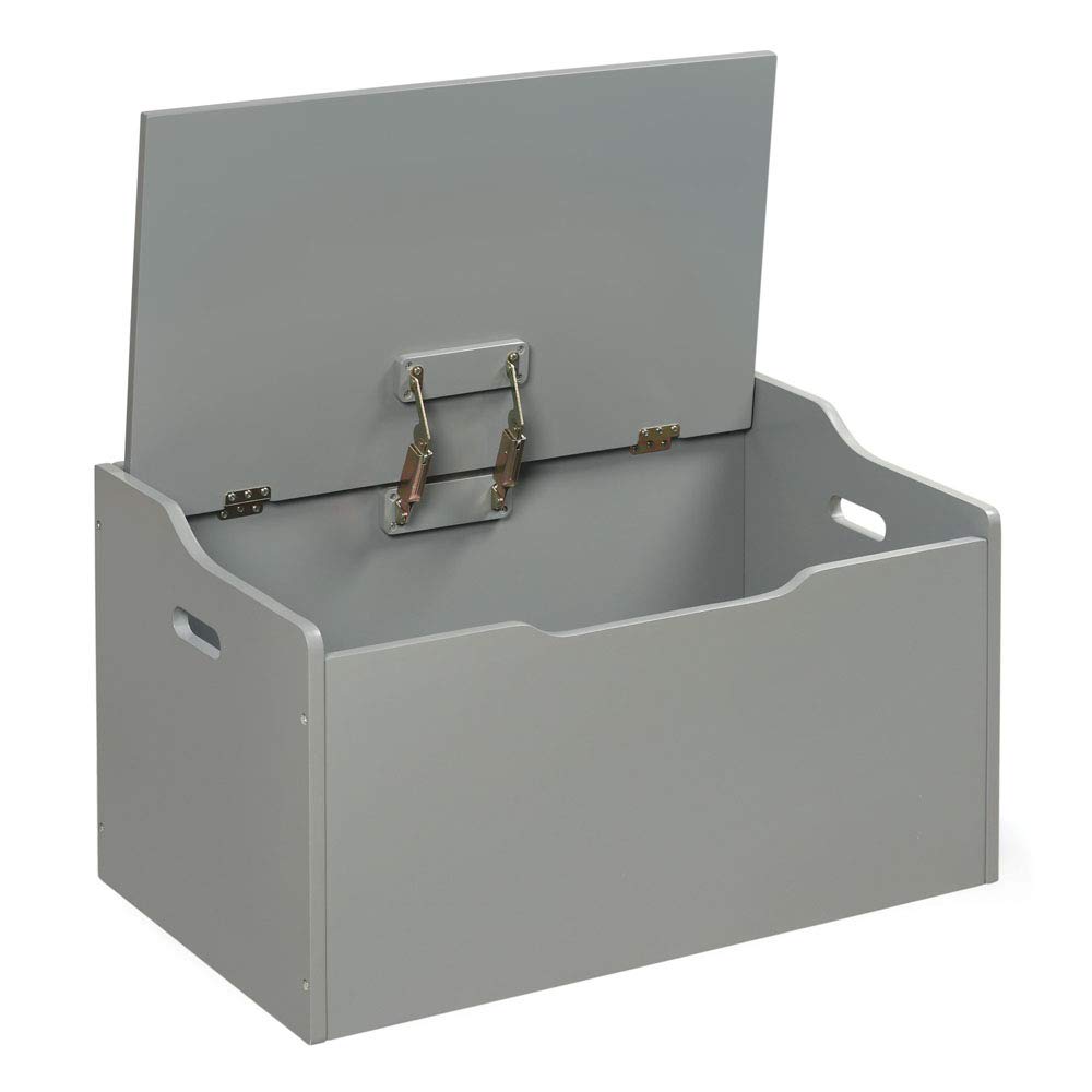 Baúl de juguetes con superficie de banca color gris por Badger Basket, Gris