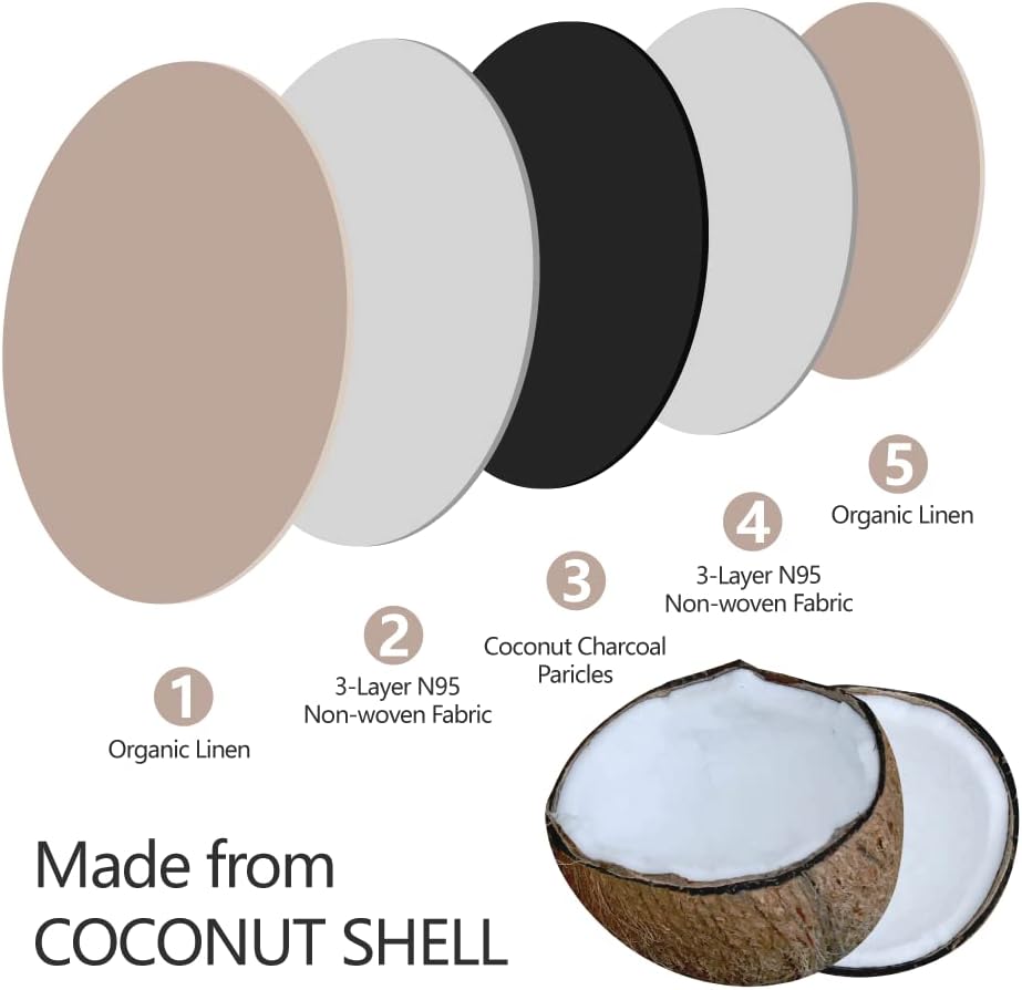 Paquete de 4 bolsas de carbón activado con coco, purificador de aire natural para el hogar, eliminador de olores de humo, para automóvil, hogar,