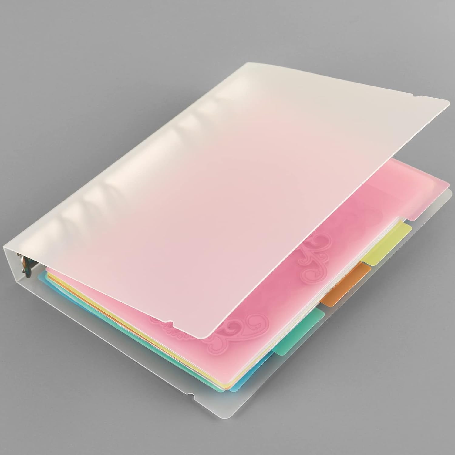 2 piezas A5 6 anillas cubierta limpia transparente suave PVC para portátil recargable cubierta con superficie mate para sello y almacenamiento de