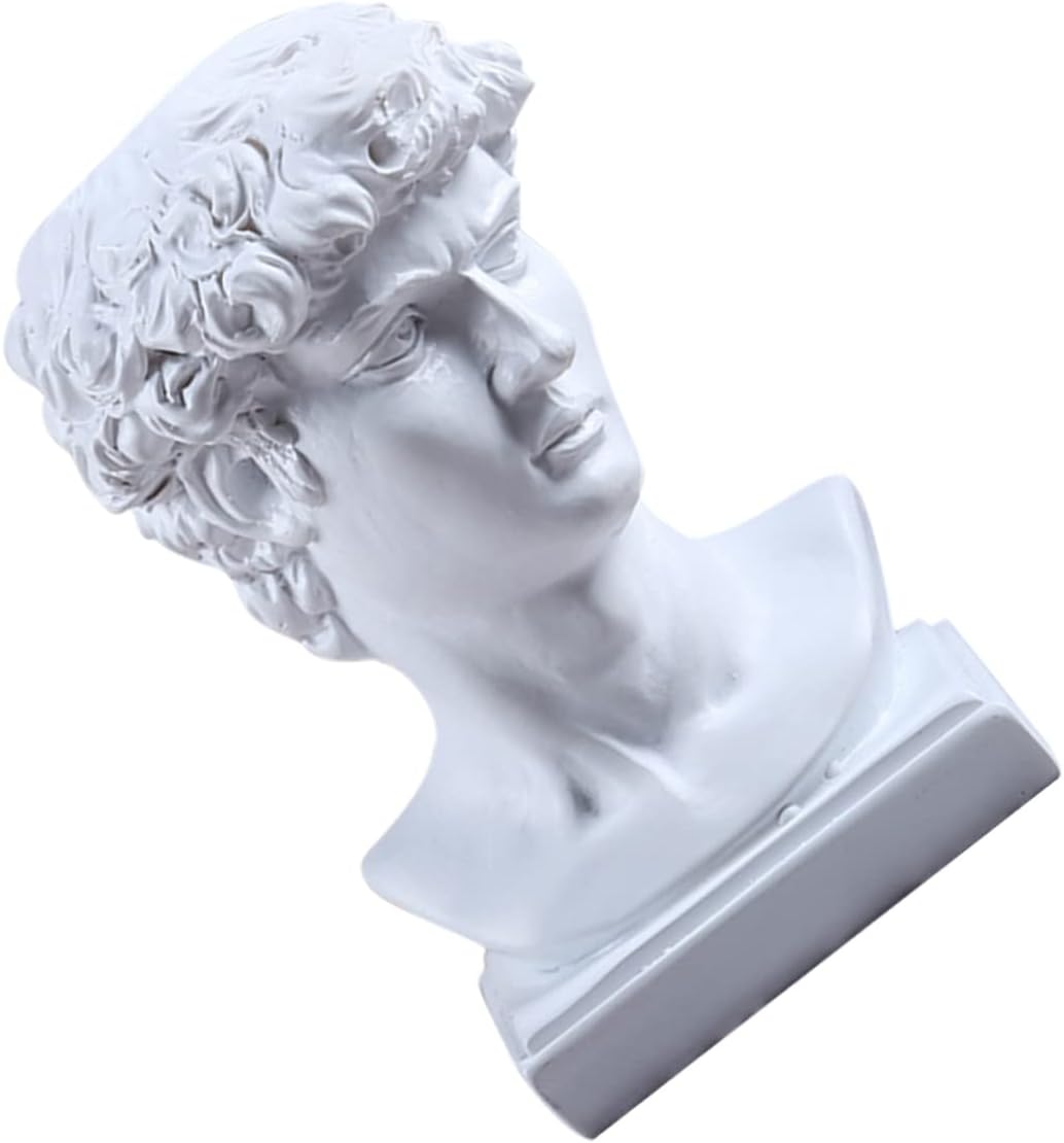Ciieeo Caja de 3 piezas para palillos de dientes, estatua griega, plantador, estatua Toscano, cabeza de David, escultura, palillo de dientes,
