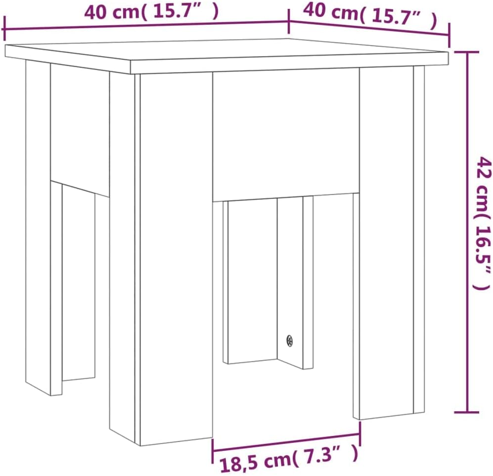 Mesa auxiliar, mesa de centro moderna, adecuada para sala de estar, oficina, balcón, estudio, sala de estar familiar, roble Sonoma de 15.7 x 15.7 x