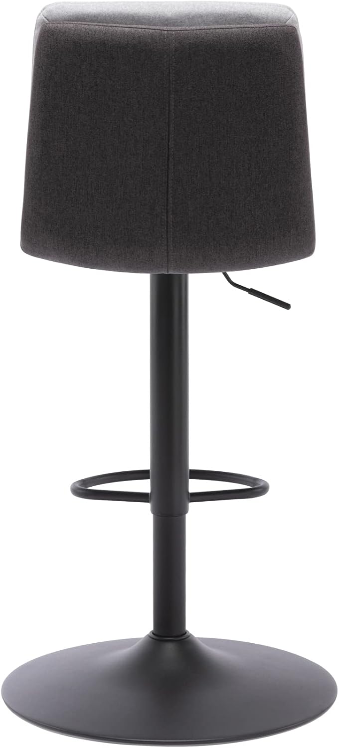 Brage Living Taburete de bar ajustable de tela, taburete giratorio de altura de mostrador con respaldo, silla de bar de cocina sin brazos para