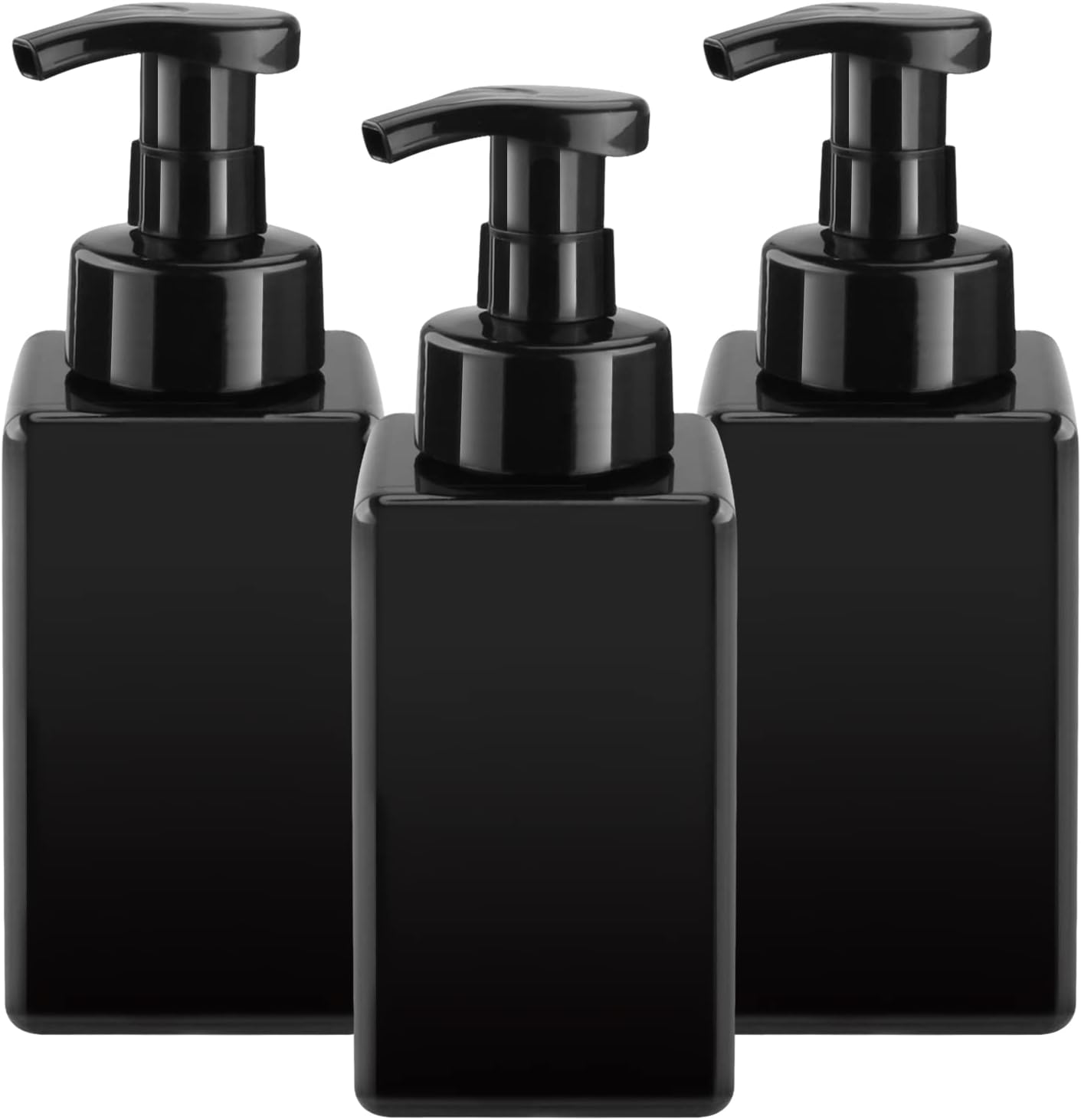 Paquete de 3 dispensadores de jabón espumoso de 15 onzas  15.2fl oz, botella de bomba de espuma de plástico, contenedor de jabón líquido recargable