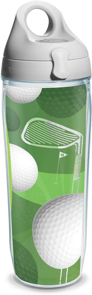 tervis pelotas de golf Wrap y botella de agua con tapa gris., 24-ounce, bebidas por tervis