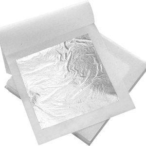 20 hojas de plata comestibles de 2.4 x 2.4 pulgadas, hoja de plata pura para rutina de belleza y maquillaje, panadería y pastelería, decoración de 20 hojas de plata comestibles de 2.4 x 2.4 pulgadas, hoja de plata pura para rutina de belleza y maquillaje, panadería y pastelería, decoración de