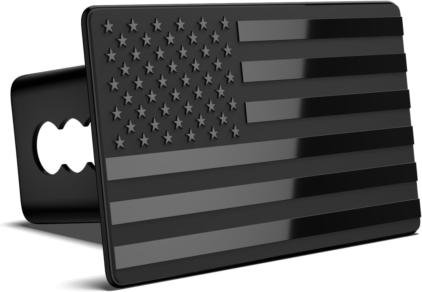 Cubierta de enganche de remolque de metal con bandera estadounidense pesada para receptores de enganche de 2 pulgadas (con bloqueo de enganche