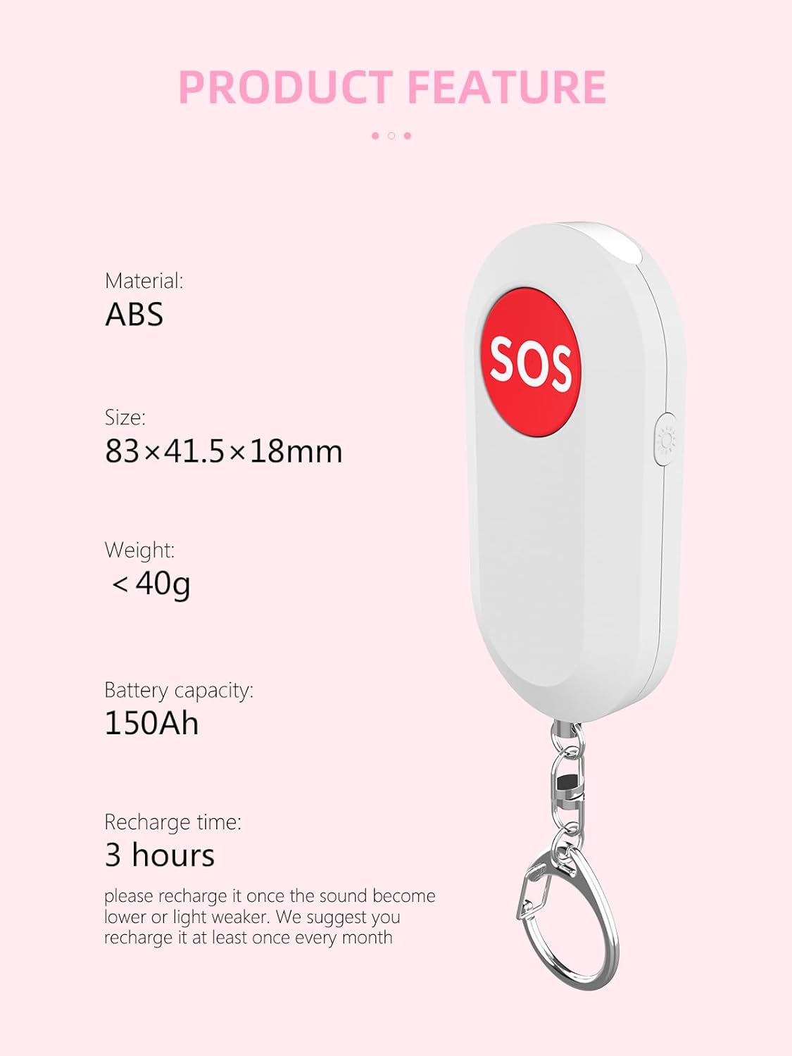 Alarma personal para mujeres, seguridad de ataque, pánico, alarma de emergencia para damas, corredores, viajeros, caminantes nocturnos, ancianos,