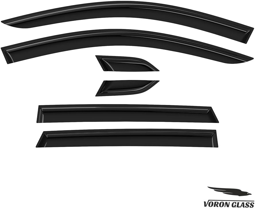 Voron Glass Protectores de lluvia extra duraderos con cinta adhesiva para Nissan Rogue Sport 2017-2023, deflectores de ventana, viseras de ventana