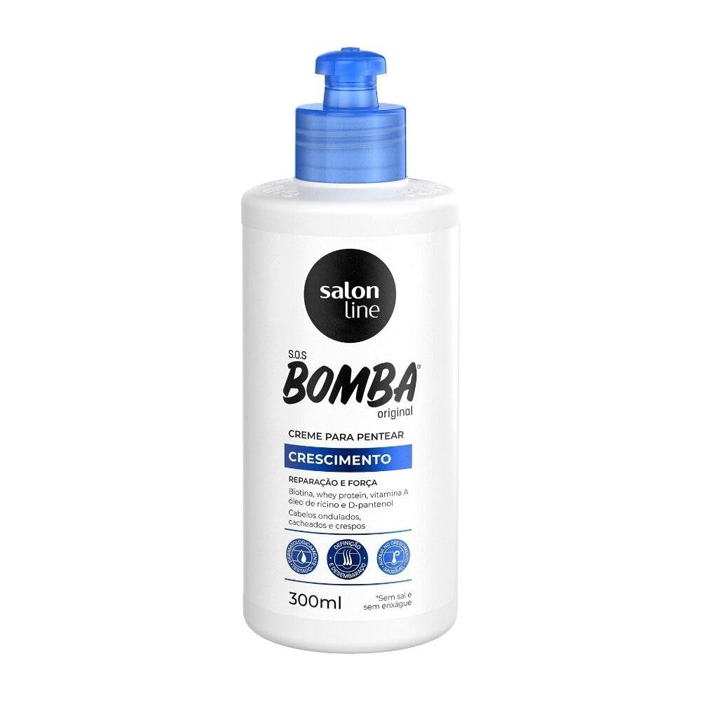 Linha Tratamento (SOS Bomba de Vitaminas) Salon Line  Crema para Pentear Explosao De Forca 10.1 fl oz  Colección Tratamiento de Línea Salón