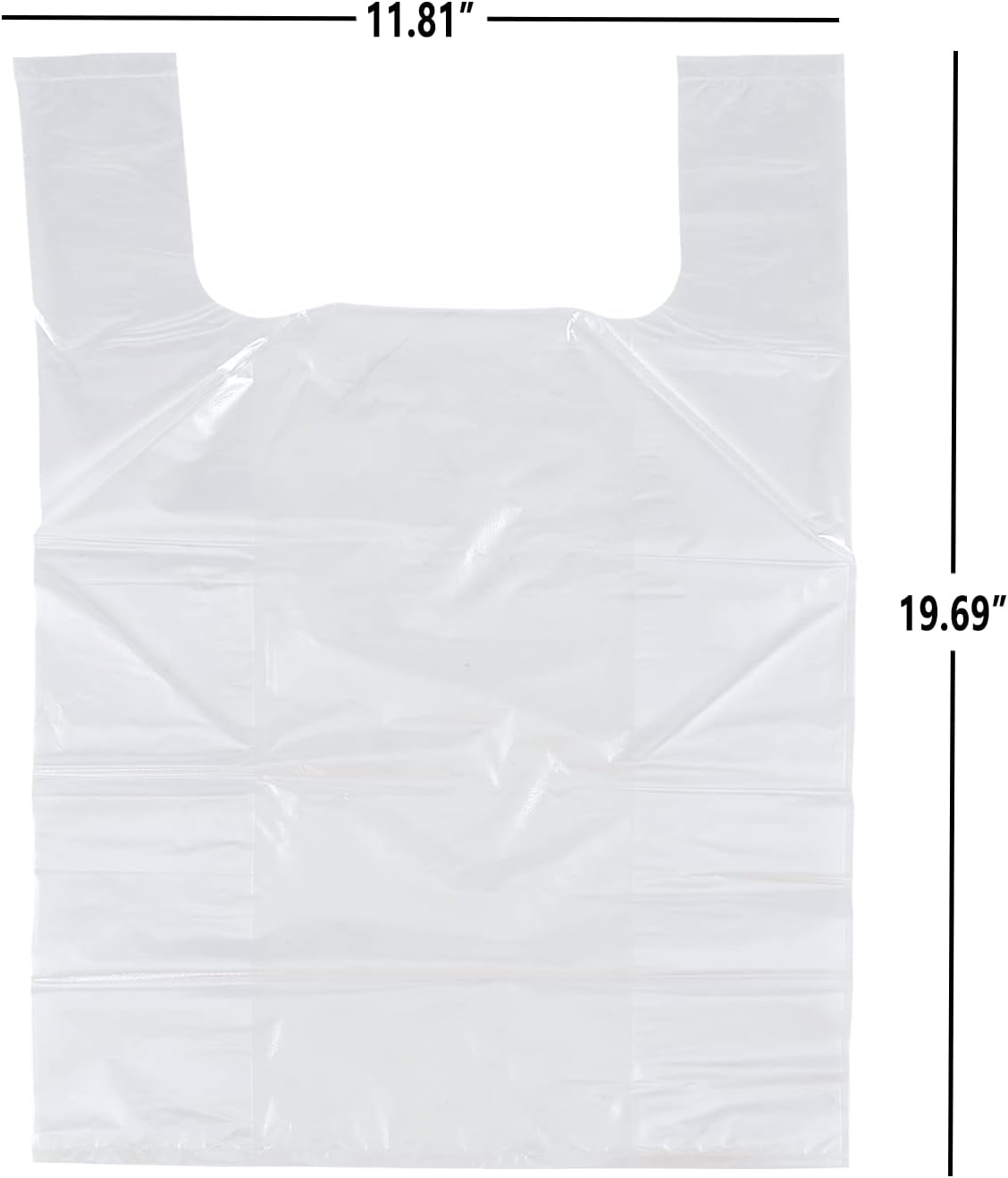 Cinkyou – Bolsa de plástico para camisetas de 800 unidades, bolsas de compras para comestibles, bolsa transparente para restaurantes, supermercados