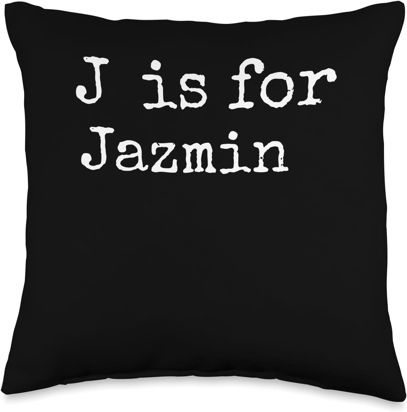 Personalized J is for Jazmin Name Student Kindergarten Girl Throw Pillow, 16×16, Multicolor