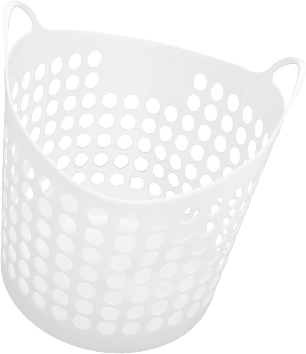 Zerodeko Cesta flexible de plástico para ropa sucia, contenedor redondo portátil con asas de transporte para ropa, dormitorio, organizador de