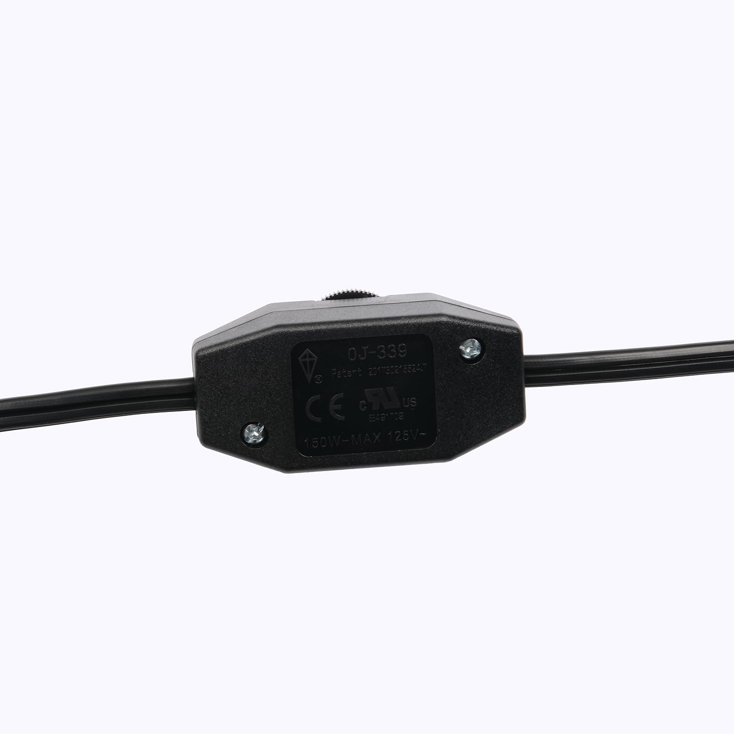 Paquete de 2 interruptores giratorios de atenuación enchufables con cable de alimentación de 110 V CA de 5.9 pies de extensión, cable controlador de