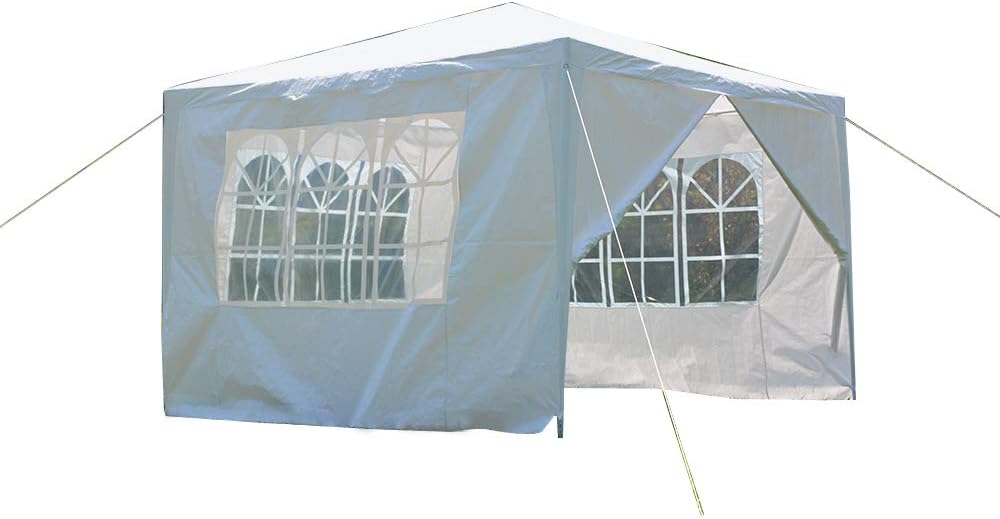 Carpa de PE para jardín, carpa de fiesta, 4.23 oz, impermeable, para exteriores, 9.8×9.8 ft9.8×19.7 ft9.8×29.5 ft (9.8×9.8 ft, blanco)