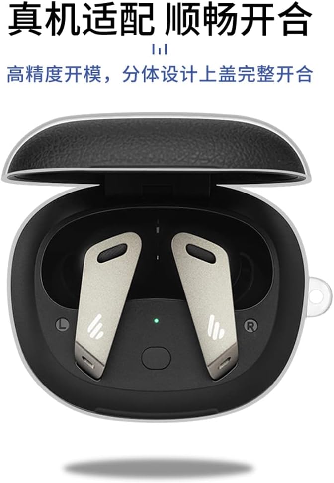 Juego de 2 fundas protectoras transparentes de TPU suave compatibles con auriculares inalámbricos Edifier NB2NB2 Pro, funda protectora con llavero