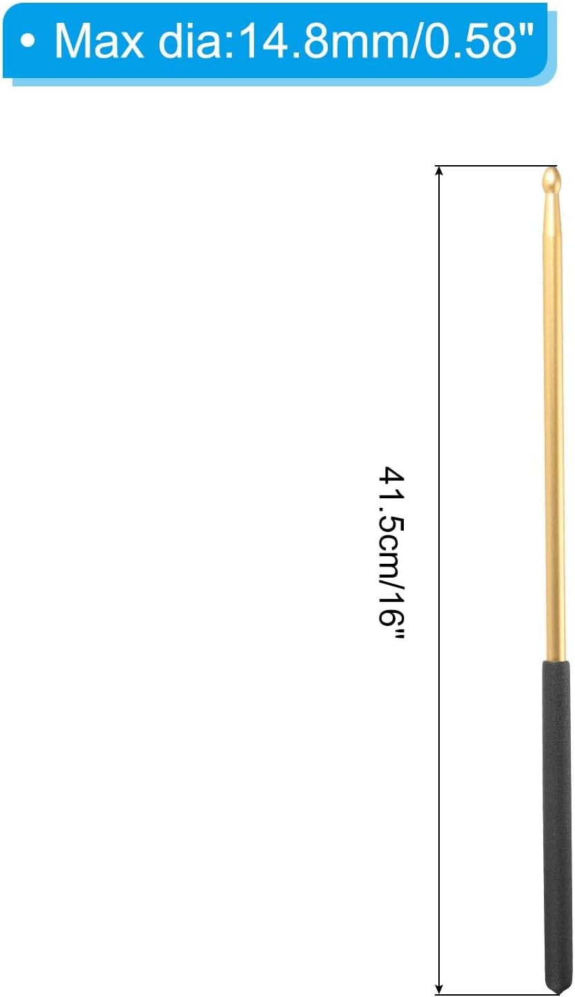 PATIKIL Bastón de metal 5A antideslizante para tambor de jazz, batería electrónica, instrumento musical, percusión dorada, 1 par