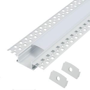 StarlandLed Canal de aluminio LED de yeso, paquete de 6 unidades de 3.3 pies con brida para tira LED, perfil de aluminio para paneles de yeso con StarlandLed Canal de aluminio LED de yeso, paquete de 6 unidades de 3.3 pies con brida para tira LED, perfil de aluminio para paneles de yeso con