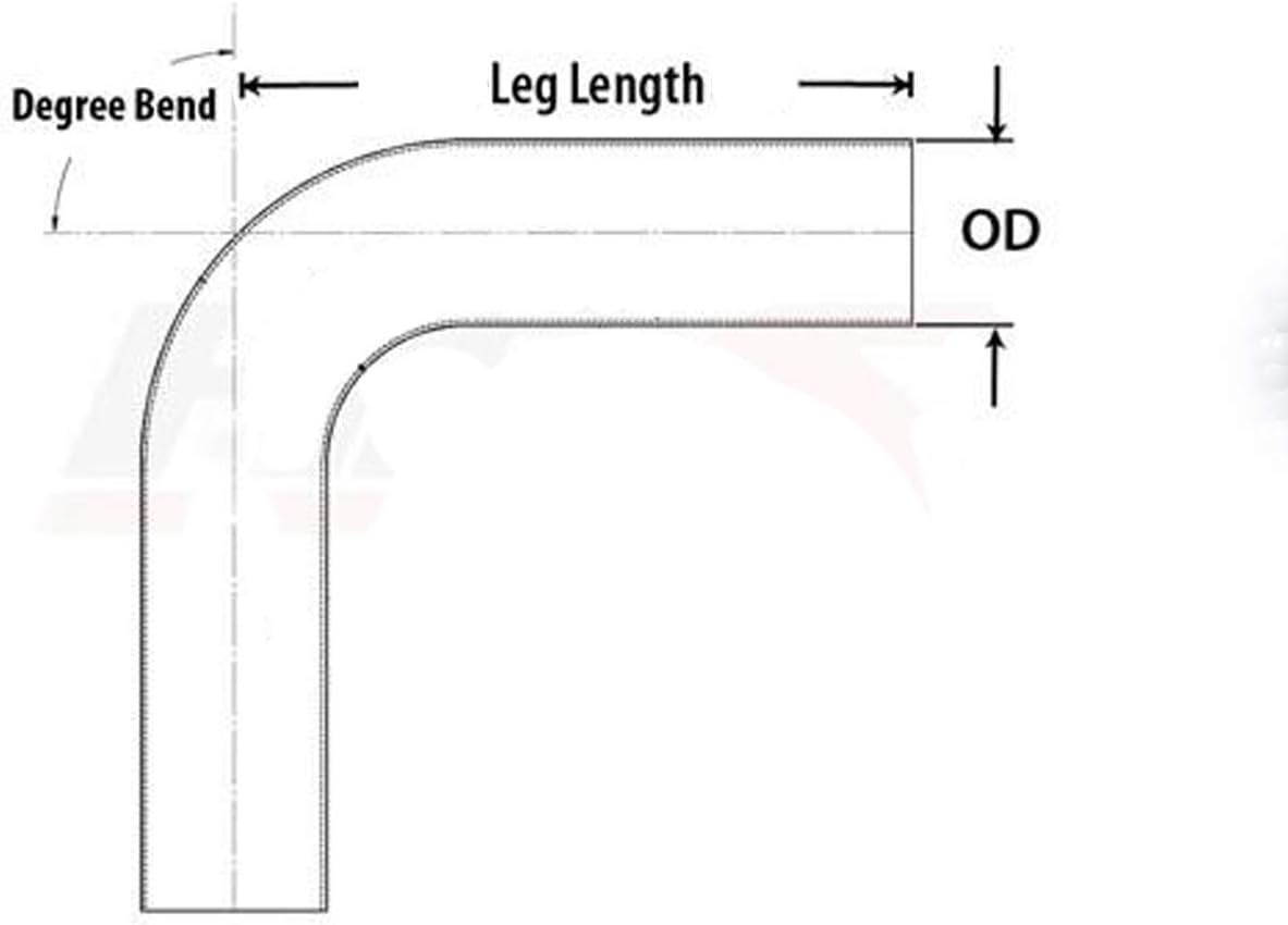 AC PERFORMANCE Negro ID 1.75″ (45mm), acoplador de codo de 90 grados, longitud de la pierna 3.5″ (90mm), grosor de la pared 0.18″ (4.5mm), 3 capas