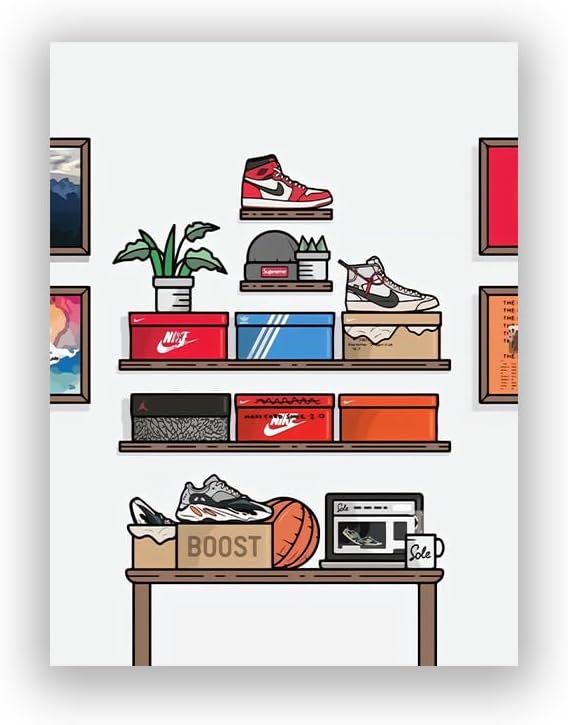lixinxuyang – AJ Art Wall, póster de tenis – Decoración de habitación Hypebeast, póster de colección grande de zapatillas deportivas, póster de