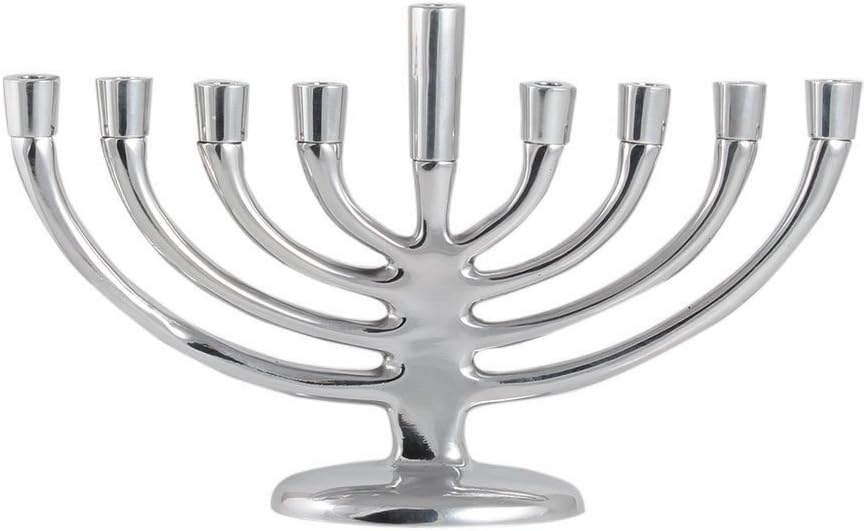 Zion Judaica Elegante Menorah Elegante Vela Minorah para Hanukkah Utiliza Velas de Janucá estándar