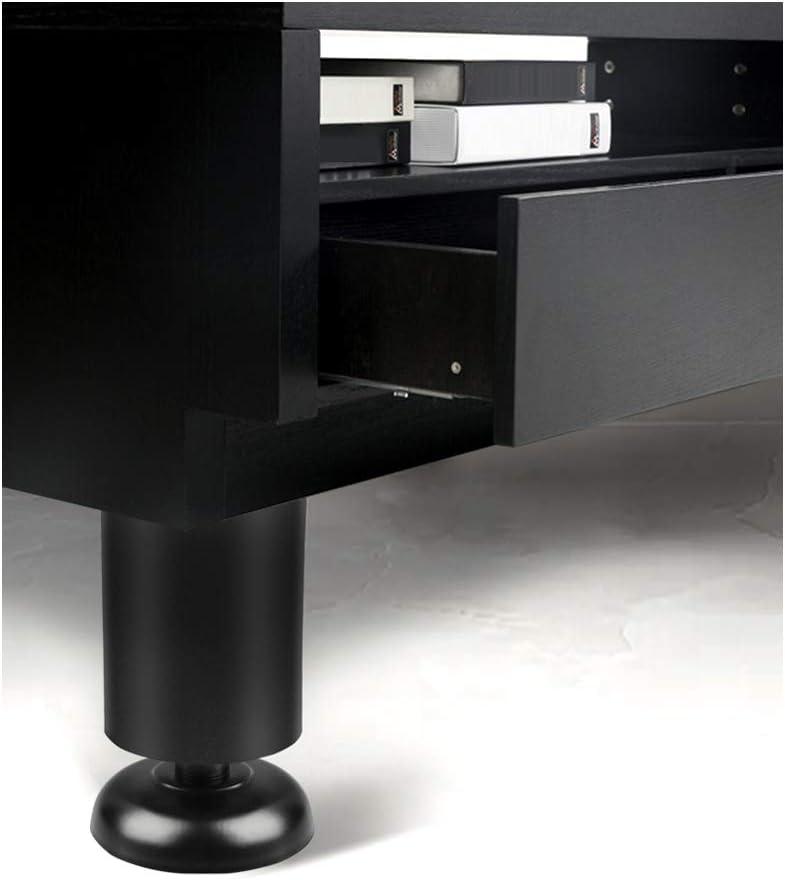 Patas de metal para muebles de sofá, patas ajustables de acero inoxidable, patas ajustables de 0.6 in, patas de repuesto para armarios, mesita de