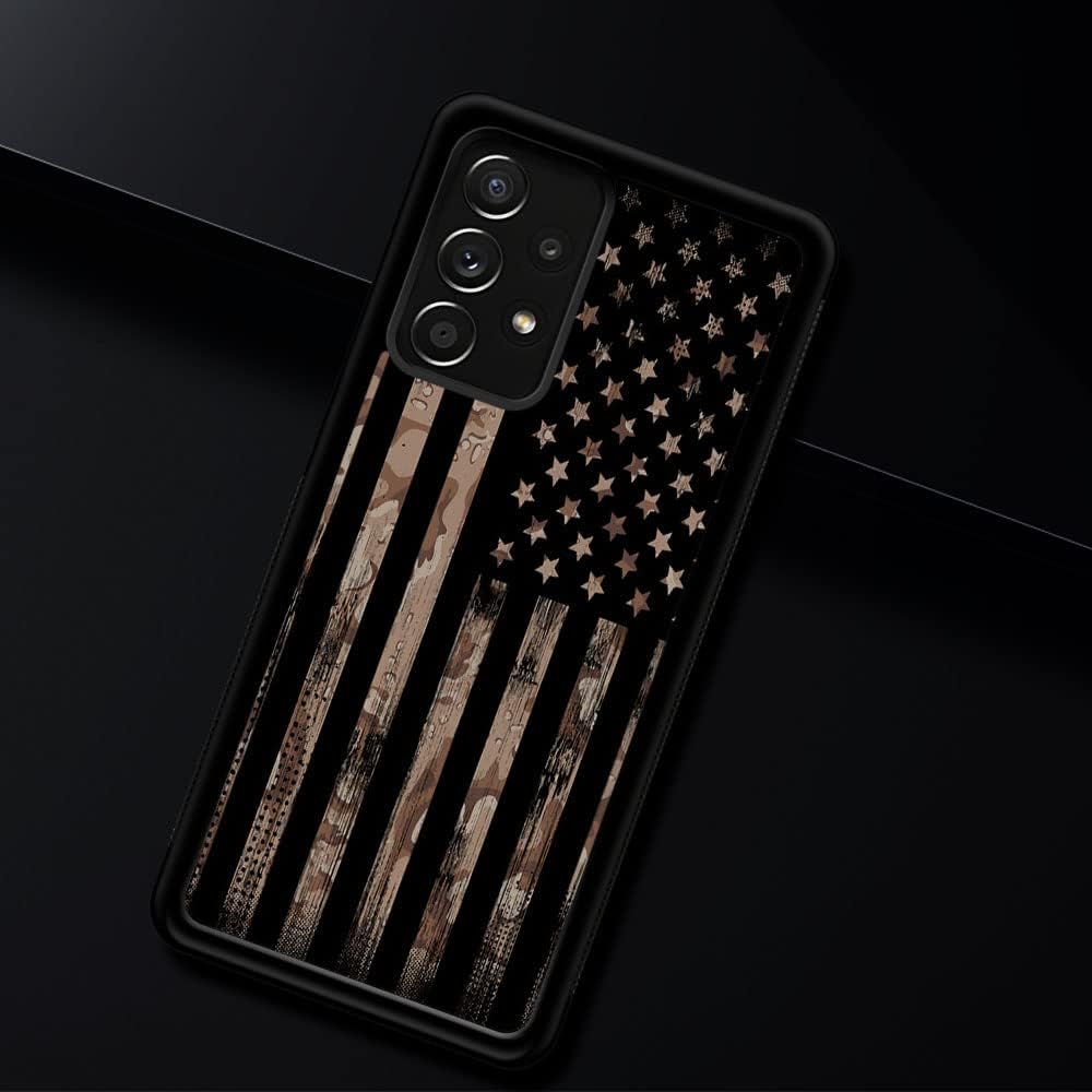 TnXee Funda compatible con Samsung Galaxy A53 5G, diseño de bandera del desierto, camuflaje, caqui, Galaxy A53 5G, funda protectora de TPU suave a