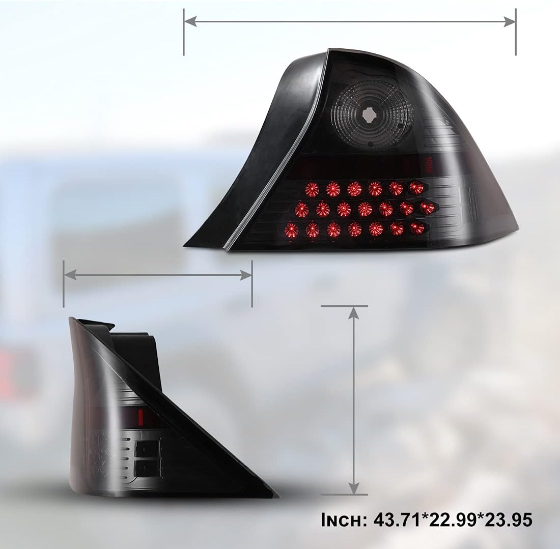 ROXX Conjunto de luces traseras para Honda Civic 2001 2002 2003 2 2003, repuesto de luces traseras con señales de giro LEDluces de freno LED y DRL,