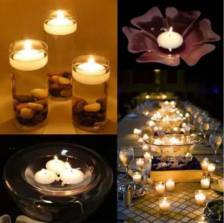 Paquete de 36 velas flotantes blancas de 3 pulgadas, sin perfume y no gotean, quemando cera durante 13-15 horas, velas flotantes utilizadas para