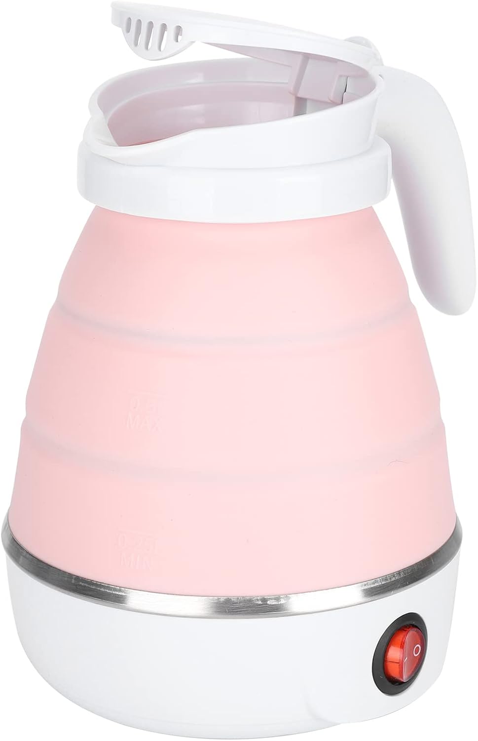 Hervidor eléctrico pequeño plegable portátil, hervidor de té eléctrico plegable de silicona para acampar, fácil de almacenar 400 W enchufe de EE.