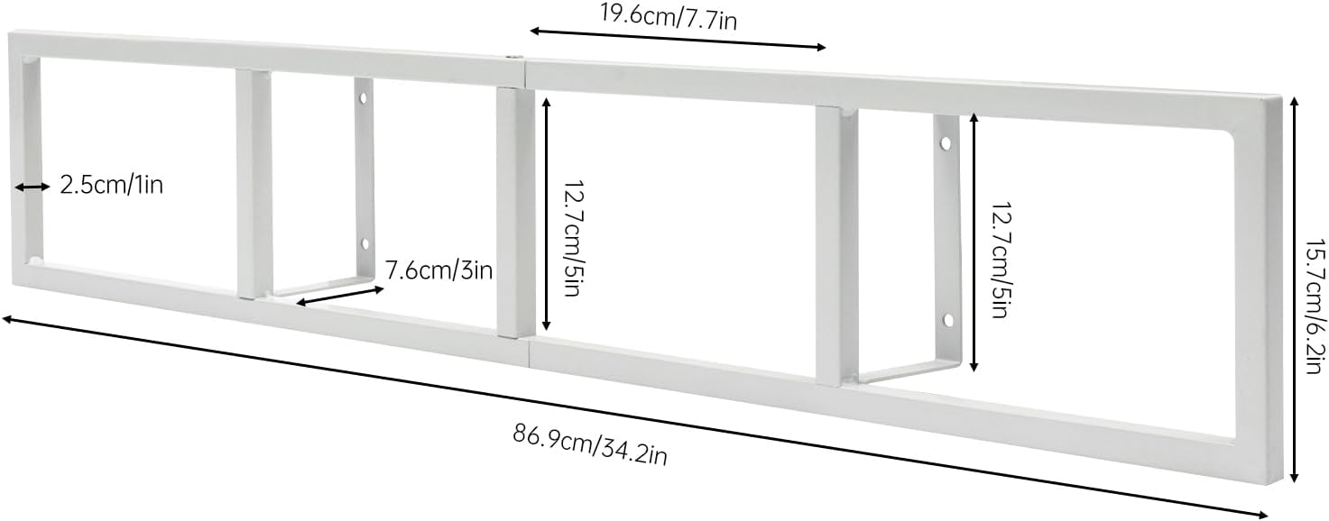 2 estantes para DVD de montaje en pared, organizador de DVD y CD, estante de metal, estante de almacenamiento de medios de almacenamiento de 34