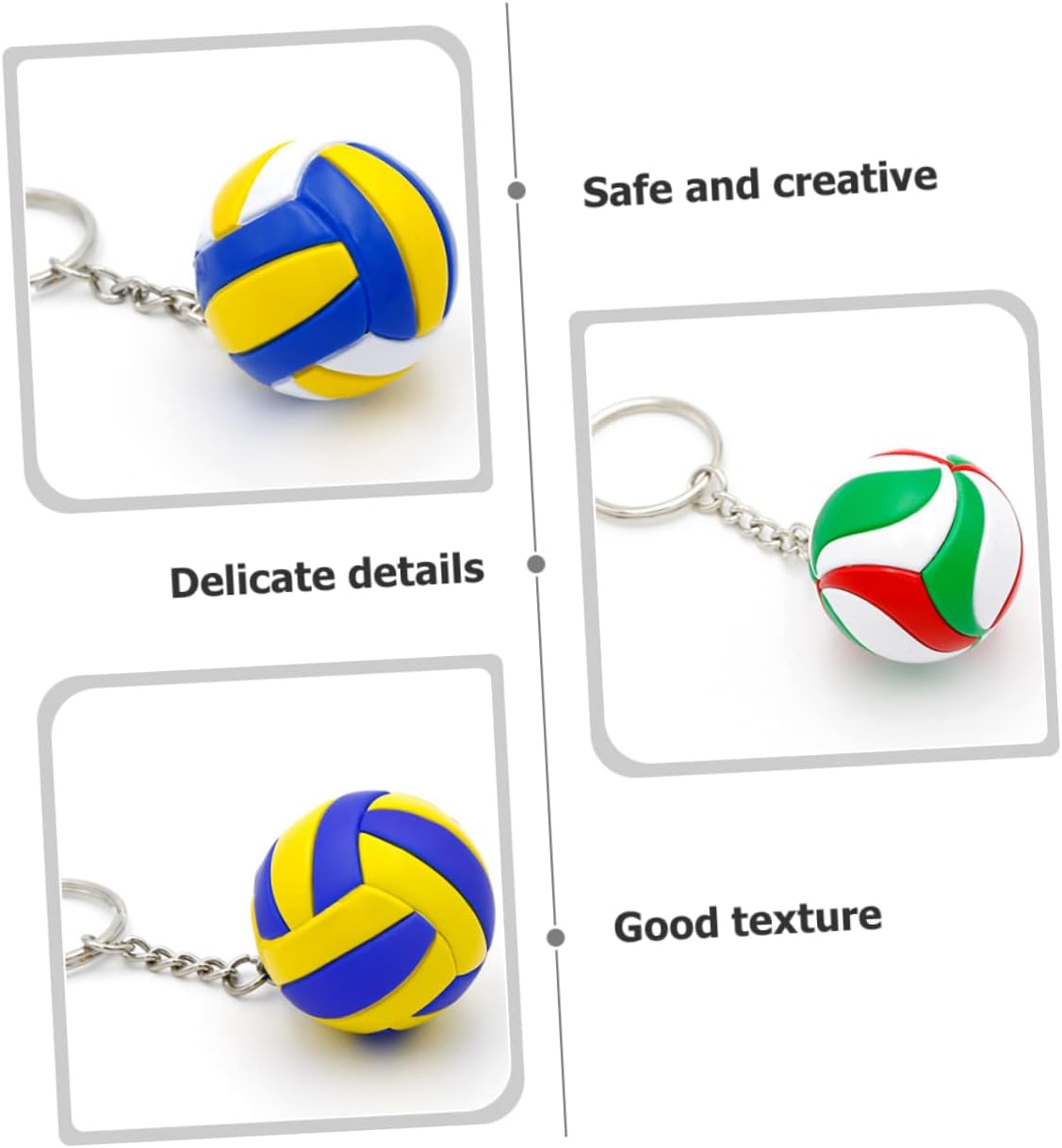 Veemoon 3 llaveros de voleibol para niños, llaveros para mochilas, accesorios de mochila, llaveros de voleibol, adorables llaveros de voleibol,