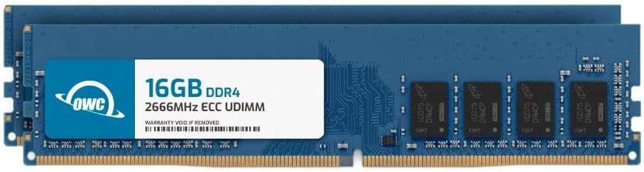 OWC 32 GB (2 x 16 GB) DDR4 2666 MHz PC4-21300 CL19 2RX8 ECC sin búfer UDIMM 1.2V 288-pin Workstation Server Memoria RAM