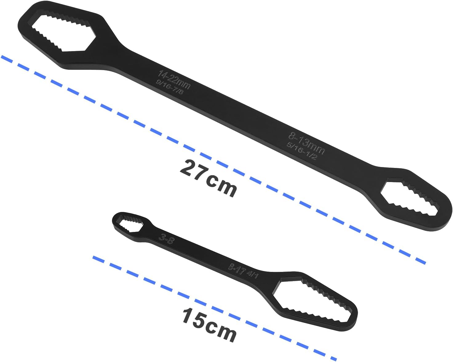 2 llaves Torx de doble extremo de 0.315-0.866 in y 0.118-0.669 in, herramienta de reparación universal multifuncional para varios tornillos y tuercas