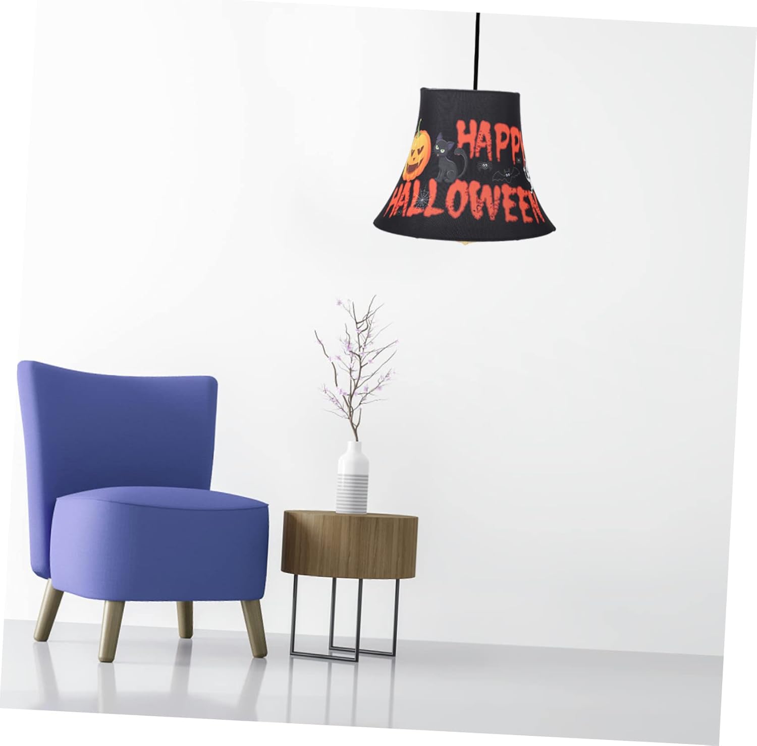 DOITOOL Pantalla de campana de repuesto para lámpara de noche de Halloween, pantalla de calabaza, pantalla de tambor, pantalla de tela, decoración