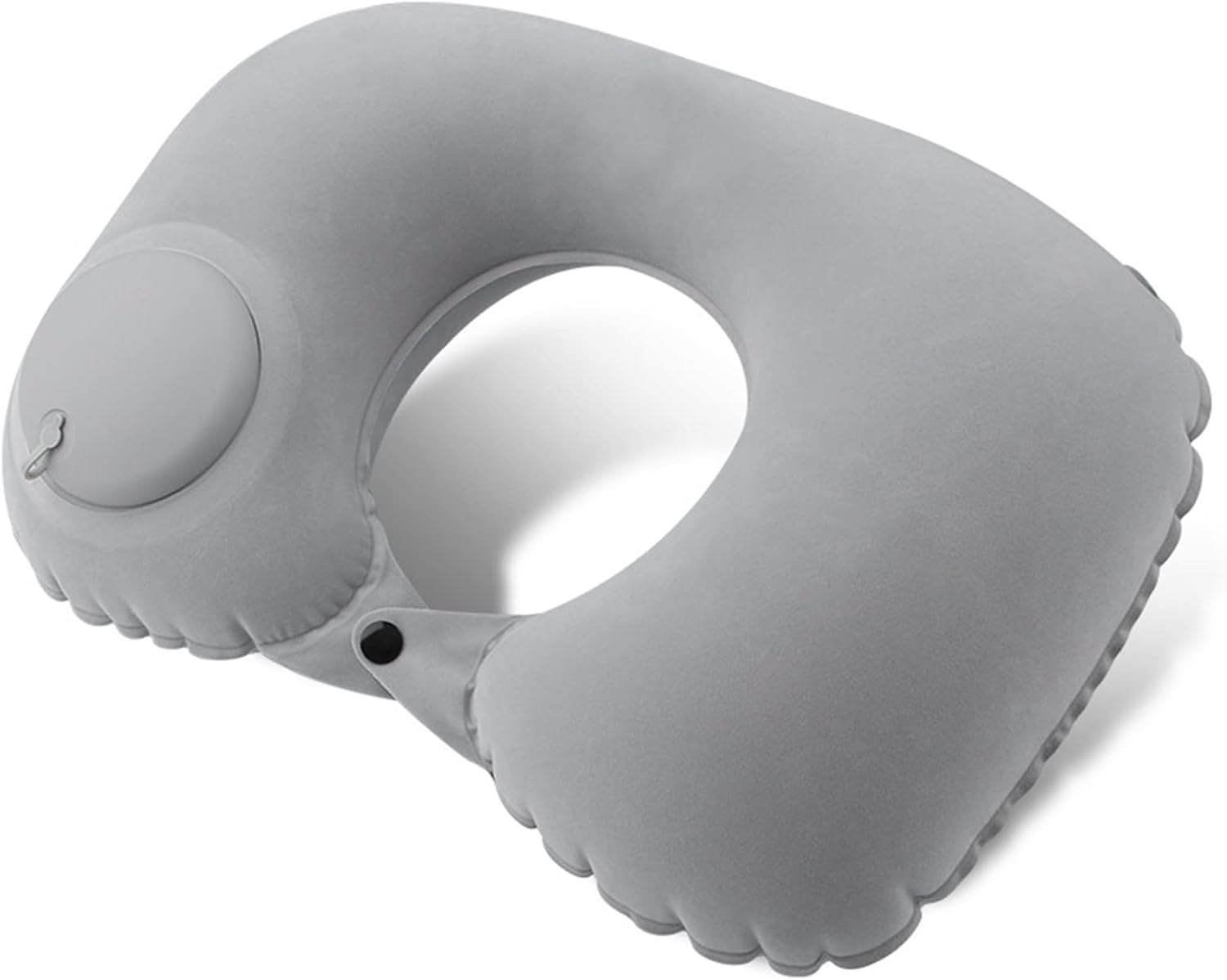 Almohadas inflables de viaje para aviones, almohada inflable impermeable para el cuello, almohadas de viaje ligeras en forma de U con broche para