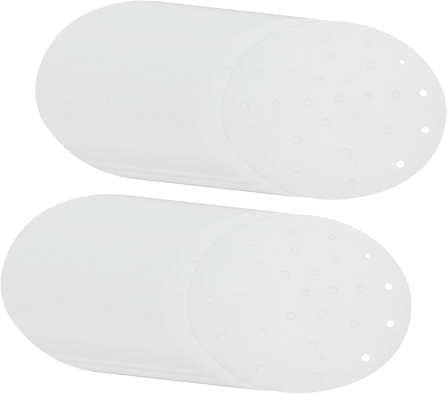 100 piezas de papel de bola de masa de bambú de papel vaporizador de 8 pulgadas con agujeros, papel pergamino para freír al aire, hornear