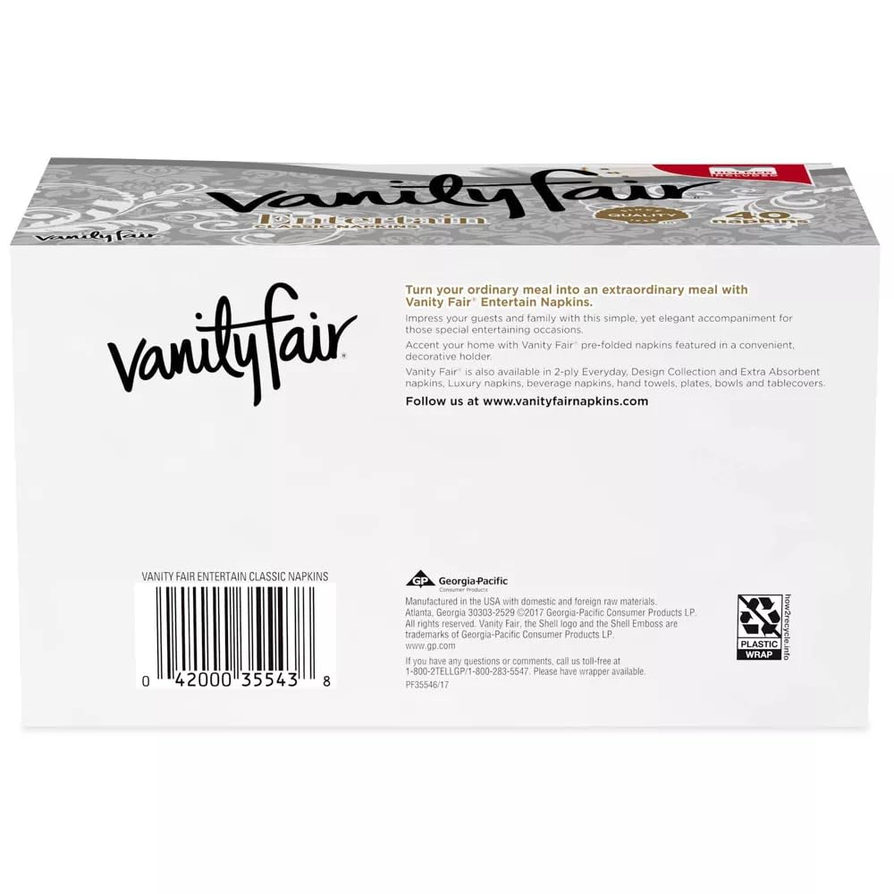 Vanity Fair Entertain Classic Servilletas paquete de 2 (40 unidades)